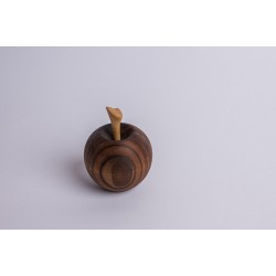 Mela in legno di noce con stelo di ciliegio ( 7 cm )