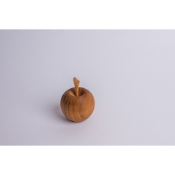 Mela in legno di ciliegio con stelo di ciliegio ( 7 cm )