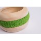 Swiss stone pine bowl Coco with Merino wool ribbon (Green)