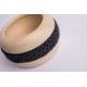 Swiss stone pine bowl Coco with Merino wool ribbon (Anthracite)