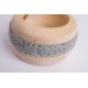 Swiss stone pine bowl Coco with Merino wool ribbon (Grey)