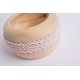 Swiss stone pine bowl Coco with Merino wool ribbon (Rose)