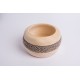 Swiss stone pine bowl Coco with Merino wool ribbon (Brown Grey)