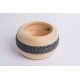 Swiss stone pine bowl Coco with Merino wool ribbon (Dark Grey)