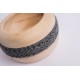 Ciotola di pino cembro Coco con fascia di lana merino (Grigio Scuro)