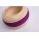 Swiss stone pine bowl Coco with Merino wool ribbon (Violet)