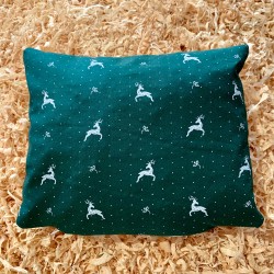 Swiss stone pine cushion Premium Stag Green Linen/Cotton ( 28 cm / Two-sided )