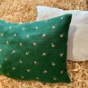 Swiss stone pine cushion linen flower (35 cm / two-sided) Premium. Green Linen