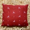 Swiss stone pine cushion Premium Linen ( 28 cm / red )