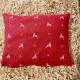 Swiss stone pine cushion deer red premium linen (28 cm / two-sided)