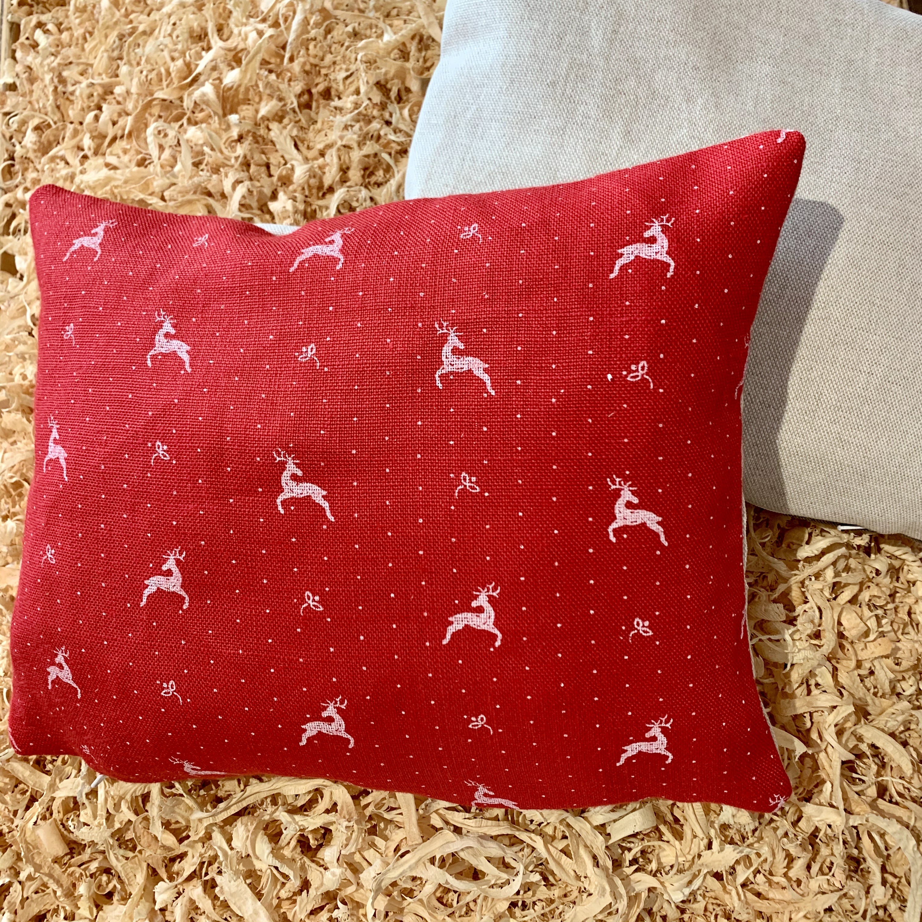 Cuscino Di Grano Con Fodera In Jersey - Scaldabile E Rinfrescante 50x20 Cm, Rosso - Foto 6