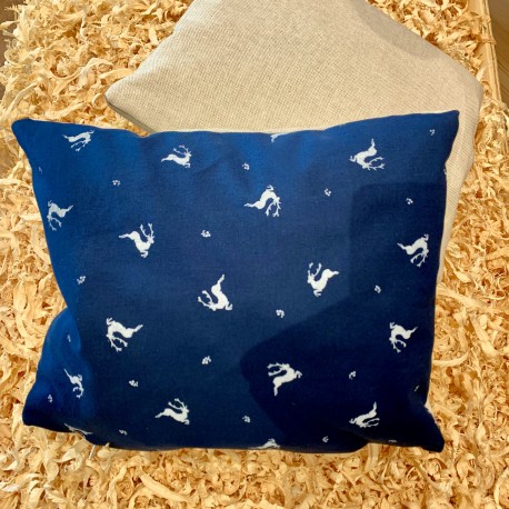 Swiss stone pine cushion (35 cm / Two-sided) Premium Stag Green Blue/Cotton