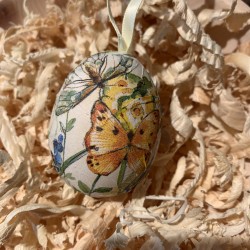 1 x Uovo di Pasqua soffiato a mano e colorato con fiocco