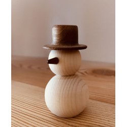 Snowman Kurt Art Swiss Pine/Nut Wood (6,5cm) Handmade