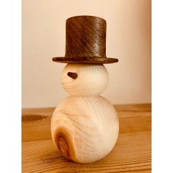 Snowman Kurt Art Swiss Pine/Nut Wood (13cm) Handmade